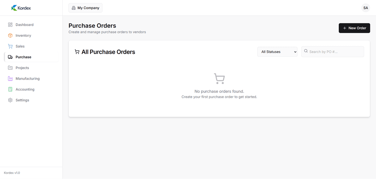 Purchase Order & Vendor Management